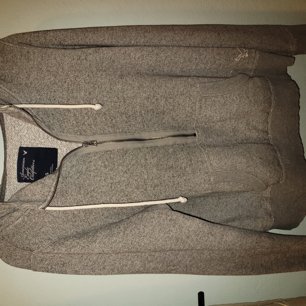 American Eagle Gray Zip-Up Hoodie
